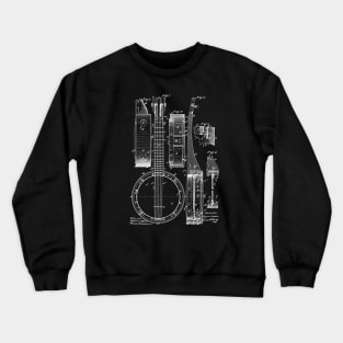 Banjo Vintage Patent Drawing Crewneck Sweatshirt